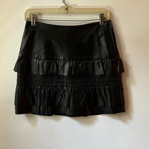 Maje black leather miniskirt size 38